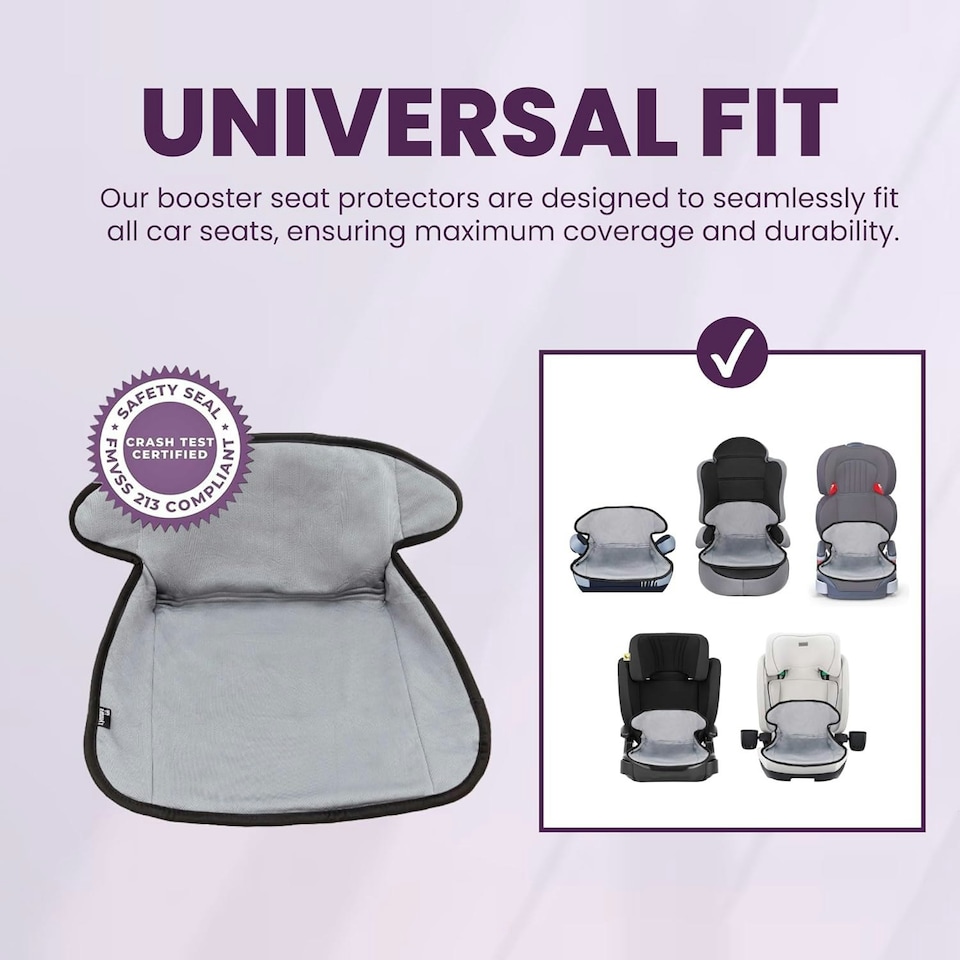 image 1 of Potty Training Car Seat Protector Cover for Spills, Nappy Leaks, and Accidents - No Bucklehole Grey