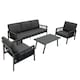 image 3 of Aluminium 4 Piece Sofa Set - Anthracite Grey