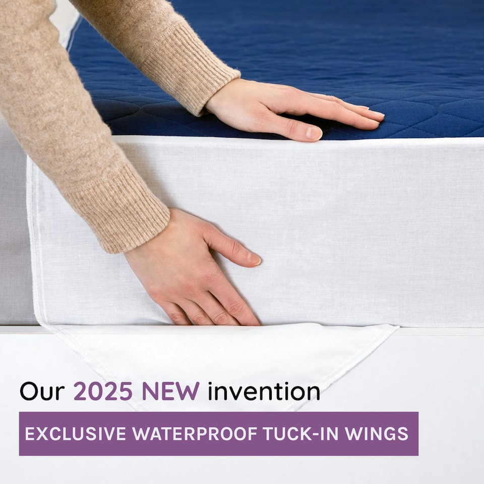 image 1 of Lynmark® Incontinence Bed Pads with Tucks - Washable, Absorbs up to 3L, 85 x 150cm Blue | 2 pack | King