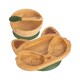 image 1 of Tiny Dining 3pc Fox Bamboo Suction Dinner Set - Olive Green