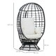 image 7 of Outsunny Swivel Egg Chair Rattan Outdoor Chair with Cushion for Patio Black