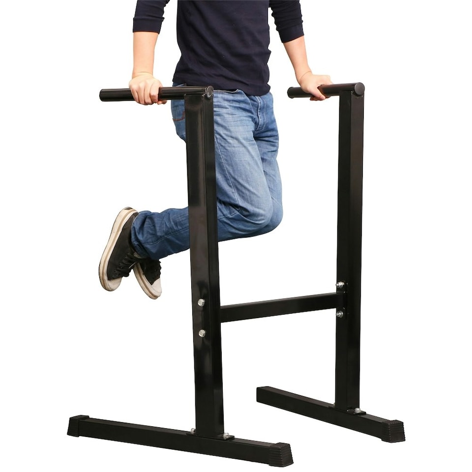 image 1 of Yaheetech Heavy Duty Home Gym Dip Station Stand Black