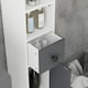 image 8 of kleankin Slim Bathroom Cabinet, Toilet Roll Storage w/ Open Shelves, Grey