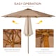 image 3 of Outsunny 3(m) Wooden Garden Parasol Sun Shade Outdoor Umbrella Khaki