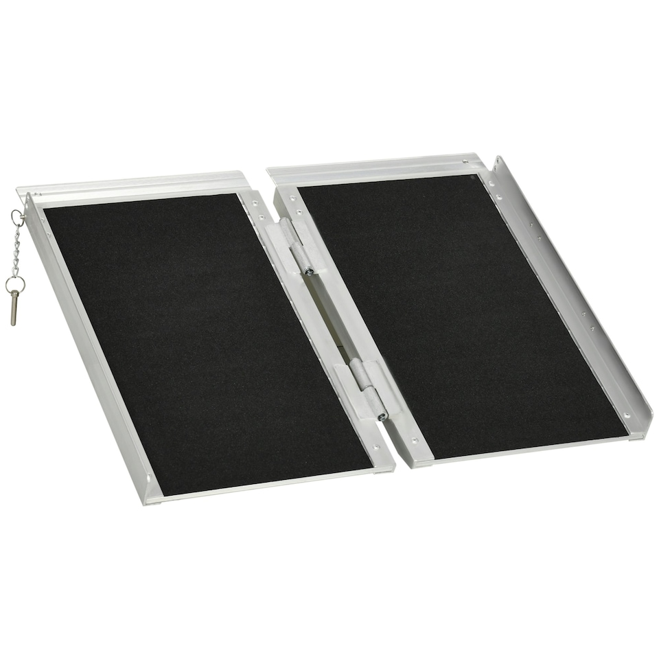 image 1 of HOMCOM Duo Wheelchair Ramp Pushchair Mobility Assistance w/Carry Handle 72x61cm