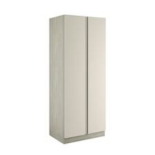 J-Pull Handleless Cashmere Double Wardrobe with Shelves Brown | Beige