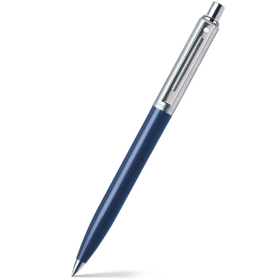 Sheaffer Sentinel 321 Ballpoint Pen Blue Barrel, Brushed Chrome and ...
