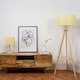 image 3 of ValueLights Morrigan Wooden Tripod Floor Lamp Wicker Shade & Bulb Cream