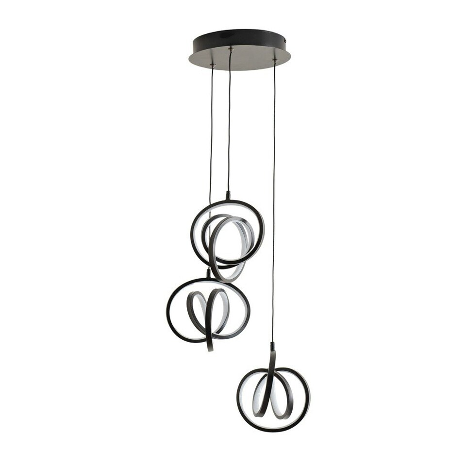 image 1 of ValueLights Infinity Black Loop Cluster Integrated LED Ceiling Light Black