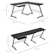 image 7 of HOMCOM L Shape Desk Straight Corner Table Office Gaming Laminated Sturdy Black