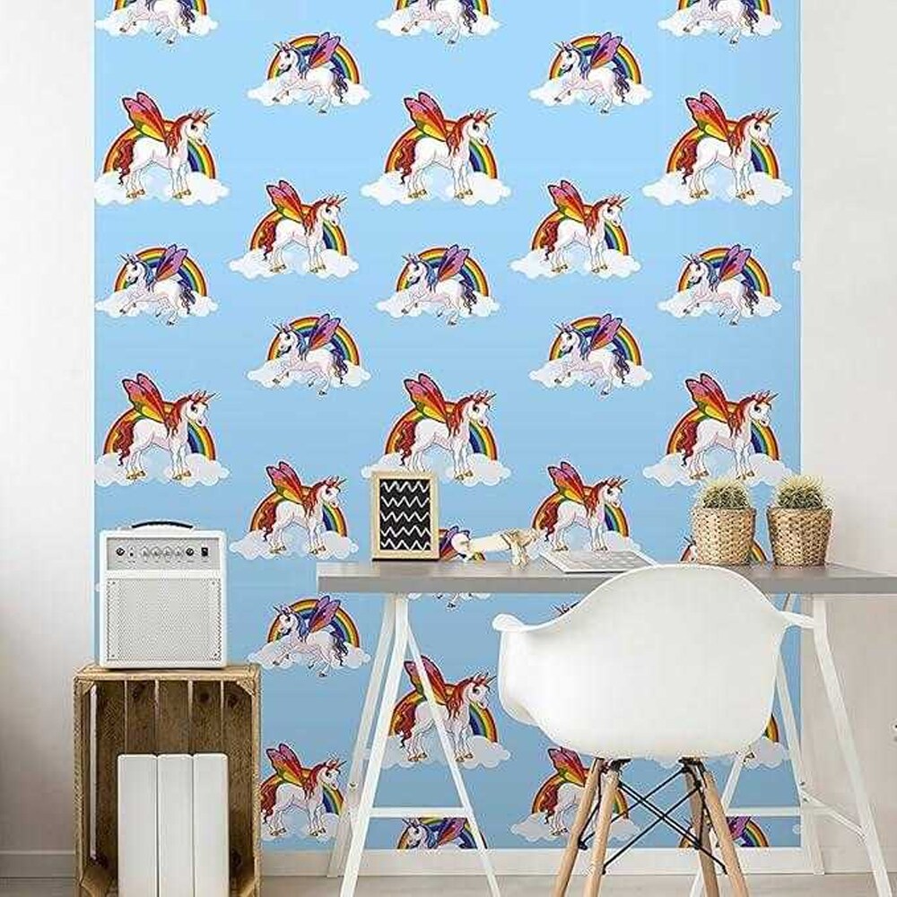 K Collection Unicorn And Rainbow Wallpaper Multi Multicoloured 1