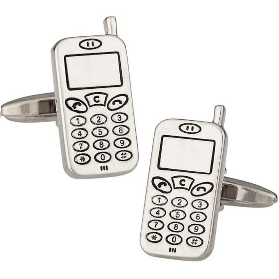 image 1 of Mobile Phone Cufflinks - Onyx Art CK29 Novelty Cuffs