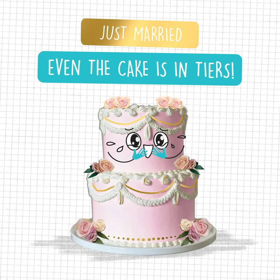 image 1 of Even The Cake Is In Tiers! - Funny Just Married Card