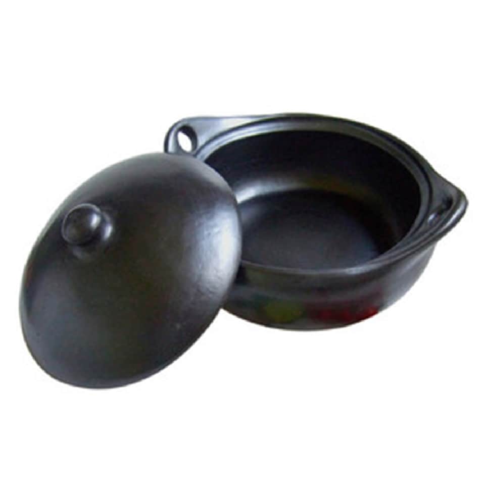 Casserole: 1 Litre Tierra Negra Round Casserole, Fired Clay
