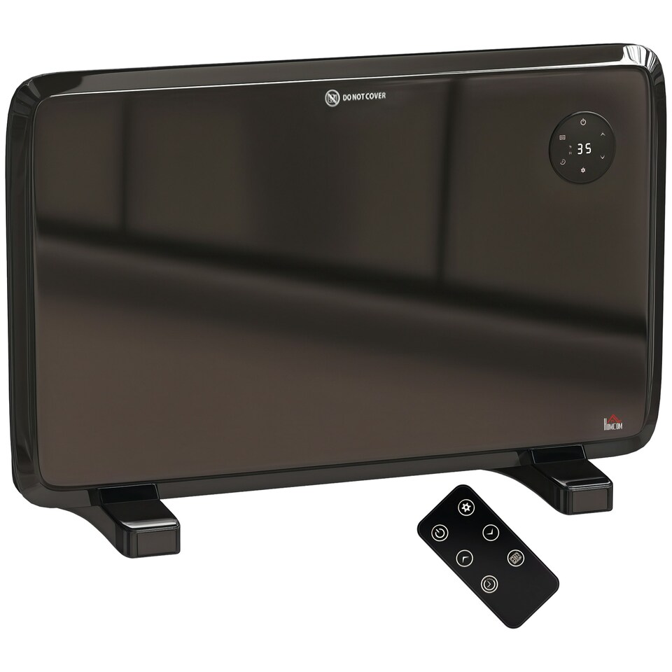 image 1 of HOMCOM Electric Convector Heater, Quiet Space Heater w/ LED Display, Black