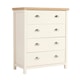 image 8 of Chest of Drawers Oak Top Metal Handles Bedroom Storage Furniture | White