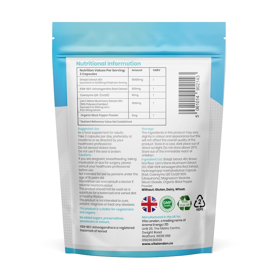 image 1 of Himalayan Shilajit Capsules - 5 In 1 Complex - 16,000mg - 60 Capsules