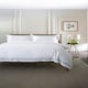 image 3 of Hampstead 100% Cotton Duvet Cover Set – 200 Thread Count with Inserted Ribbon & Oxford Pillowcases Green | White | King