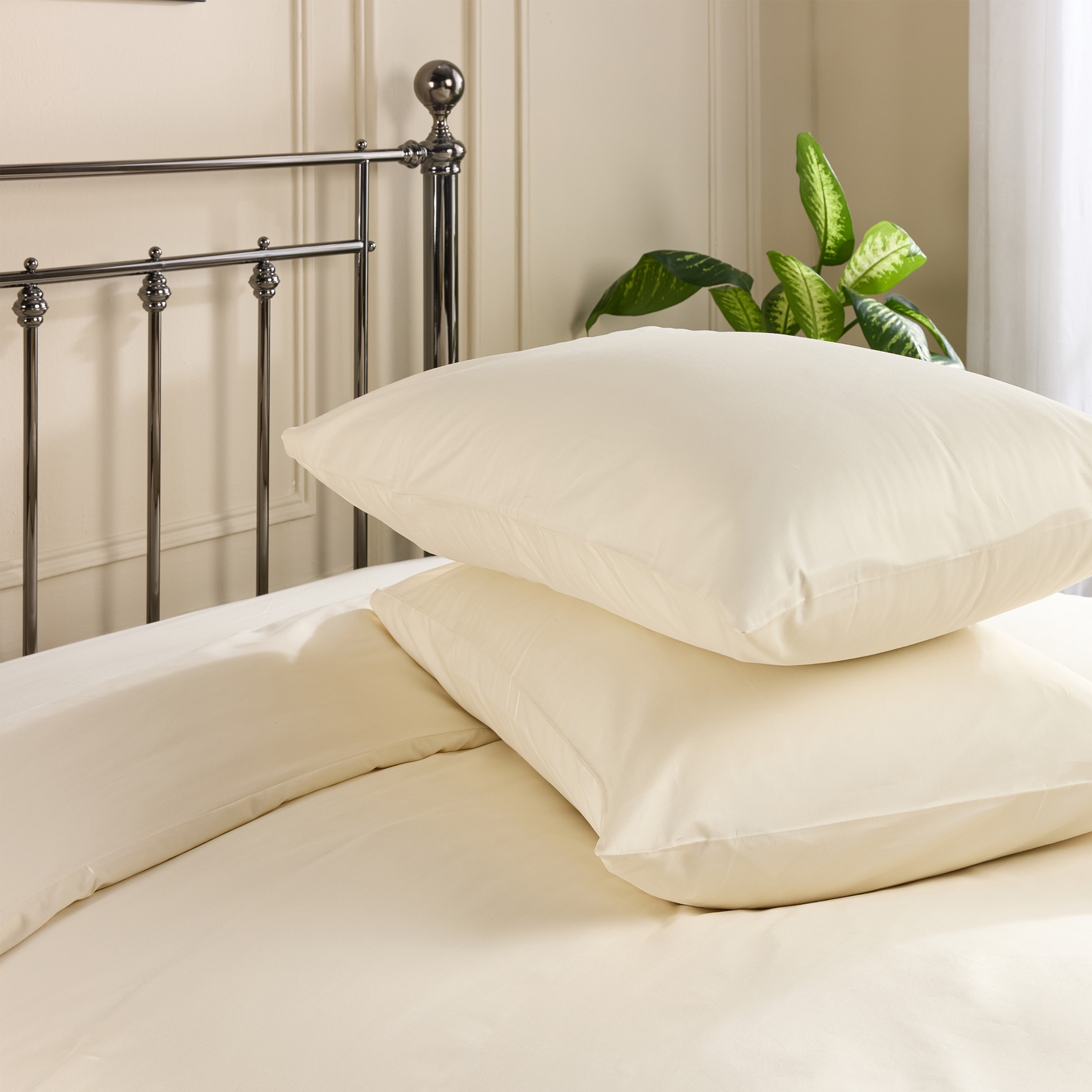 Hotel Pure Luxury 4 Star Classic Pillowcase - Pair Cream