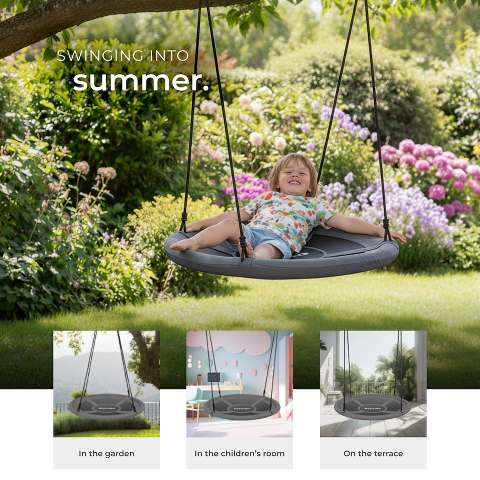 image 1 of Swing - 120 kg weight capacity, height-adjustable | Grey | grey/black | Ø 120 cm | 1