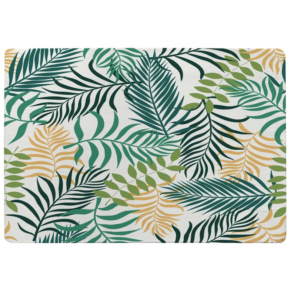 image 1 of Tropical palm leaves (Rug) Green | XL