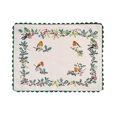 Ulster Weavers Christmas Robins Placemat - 2 Pack Green
