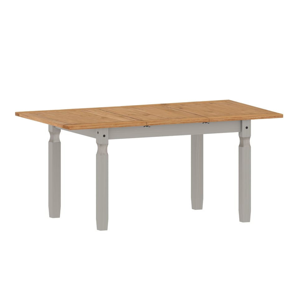 image 1 of Mercers Furniture Corona Grey Wax Small Extending Dining Table Solid Wood Pine Wooden Kitchen with Mexican Styling