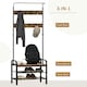 image 4 of HOMCOM Industrial Coat Rack Stand with 8 Hooks Hangers Storage Cabinet Brown