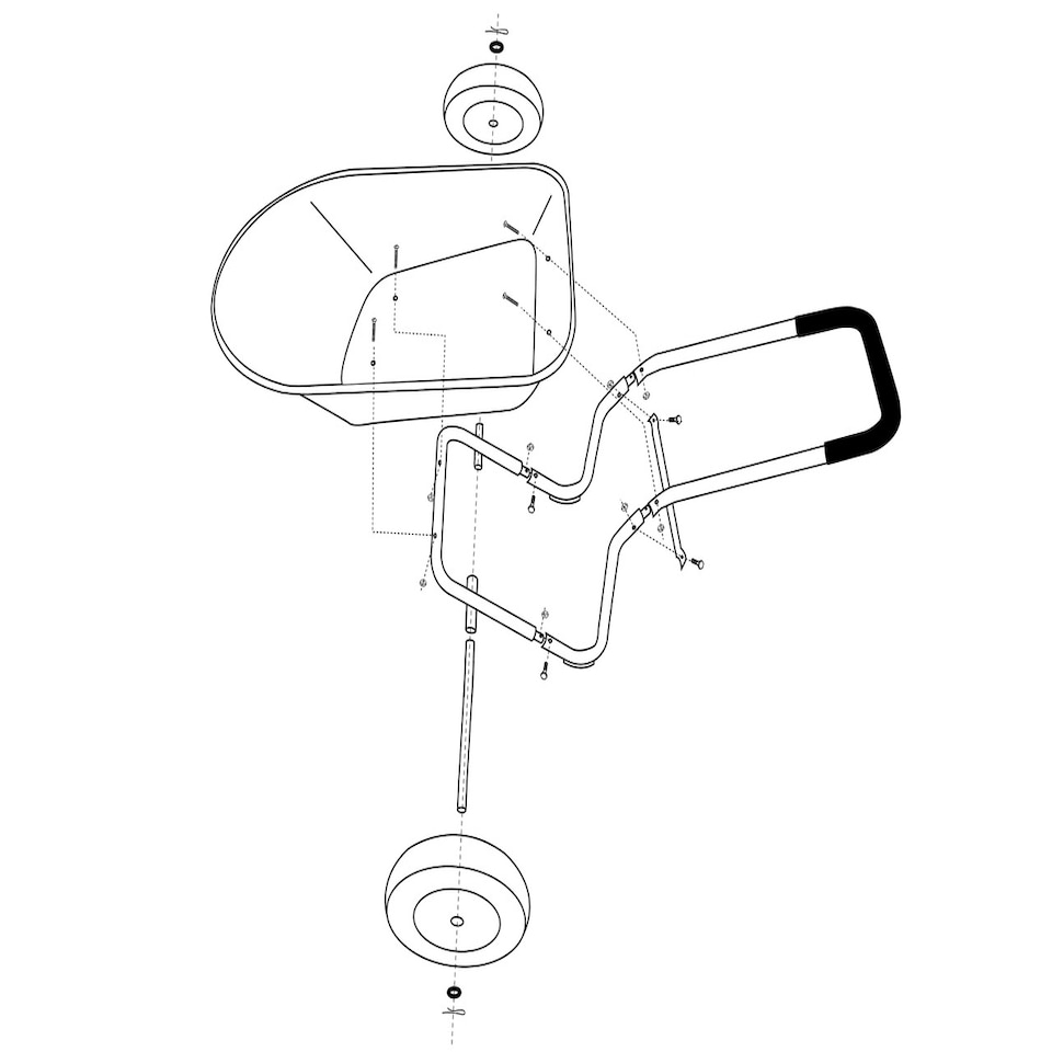image 1 of Two Wheel Plastic Green Wheelbarrow - 75L/120kg Capacity with Puncture Proof Wheels