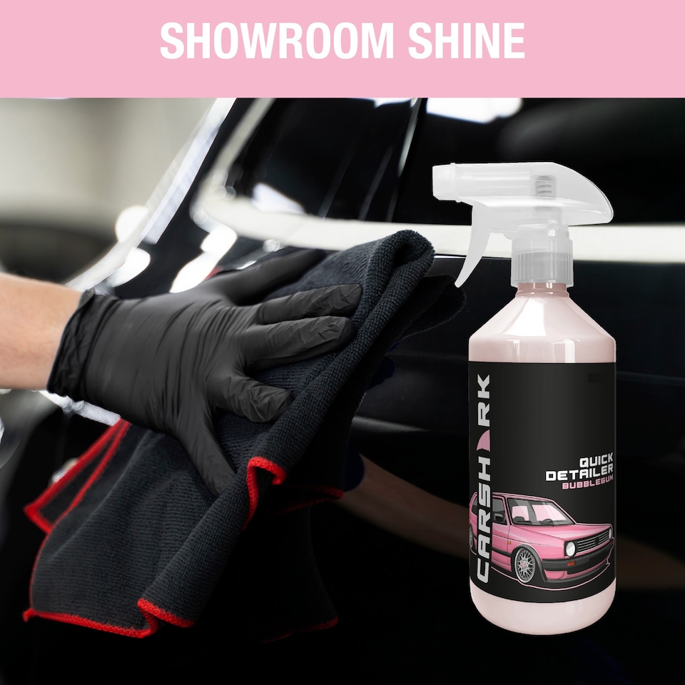 image 1 of CARSHARK Bubblegum Quick Detailer 3 x 500 ml - Cleans & Protects Vehicle Finish - Spray & Wipe