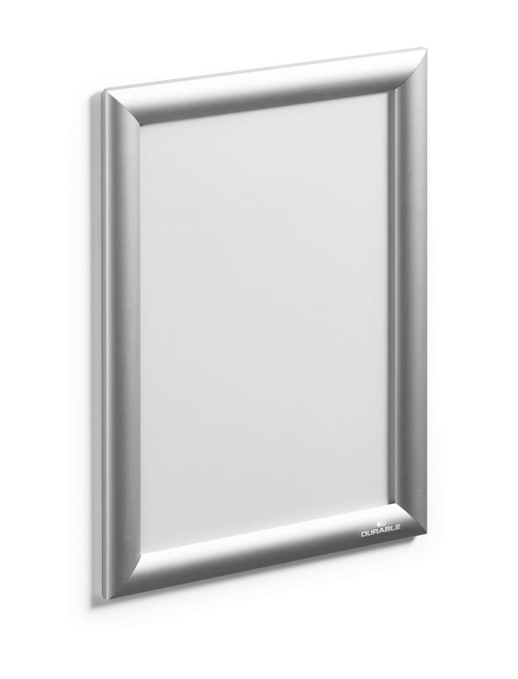 image 1 of Durable Aluminium Snap Frame Retail Clip Poster Holder Notice Board | A4 Silver | Silver