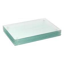 Harbour Housewares Glass Placemats - 40 x 30cm - Clear - Pack of 6 | Clear | Clear
