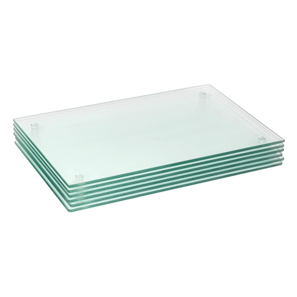 image 1 of Harbour Housewares Glass Placemats - 40 x 30cm - Clear - Pack of 6 | Clear | Clear