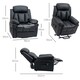 image 3 of HOMCOM Power Lift Chair Recliner for Elderly, Electric Recliner Chair, Overstuffed Faux Leather Riser and Reclining Armchair with Remote Control, Side Pockets, for Living Room, Black