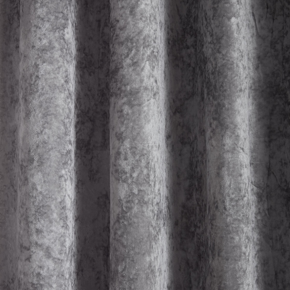 Natural Drapery Catherine Lansfield Crushed Velvet Lined Eyelet Curtains - Tesco Groceries