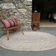image 3 of CHAKKAR PALE Stripe Oval Jute Beige Hall Rug (CHAKKARPALE120X180V) White