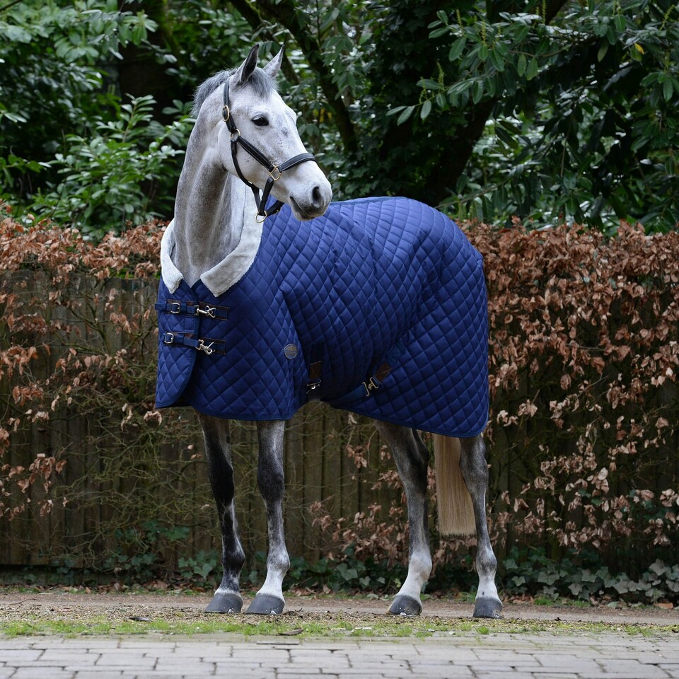 image 1 of Weatherbeeta Comfitec Deluxe Diamond Quilt Standard Neck Medium Stable Rug - Navy - 6ft 9
