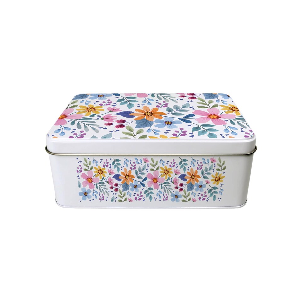 image 1 of Colourful Floral Storage Tin