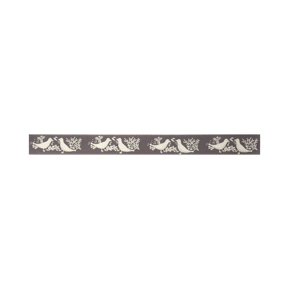 Berisfords Smoked Grey  15mm Turtle Dove Ribbon for Dressmaking - per metre