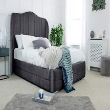Dorridge Plush Double Bed Frame - Steel