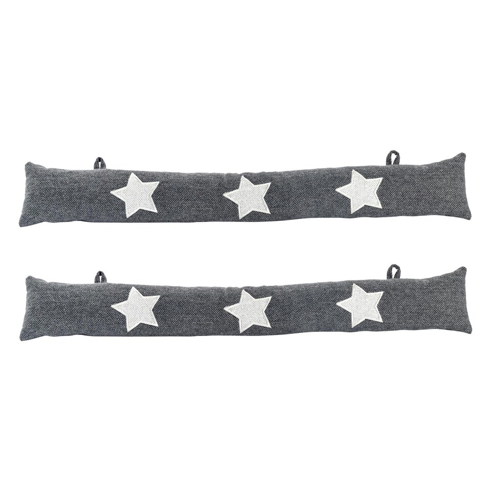 image 1 of Nicola Spring Herringbone Draught Excluders - 78.5cm - Star - Pack of 2