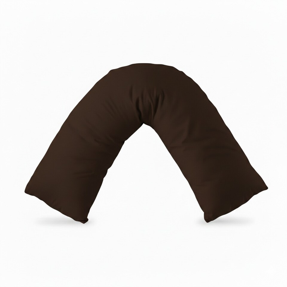 image 1 of V Shape Pillowcase for Support Maternity Pillows Polycotton Easy Care | Brown