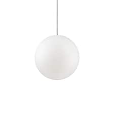 Sole 1 Light Small Outdoor Globe Ceiling Pendant Light White IP44, E27