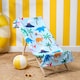 image 1 of Brentfords Kids Dino Beach Print Absorbent Holiday Travel Beach Bath Towel Blue | One size