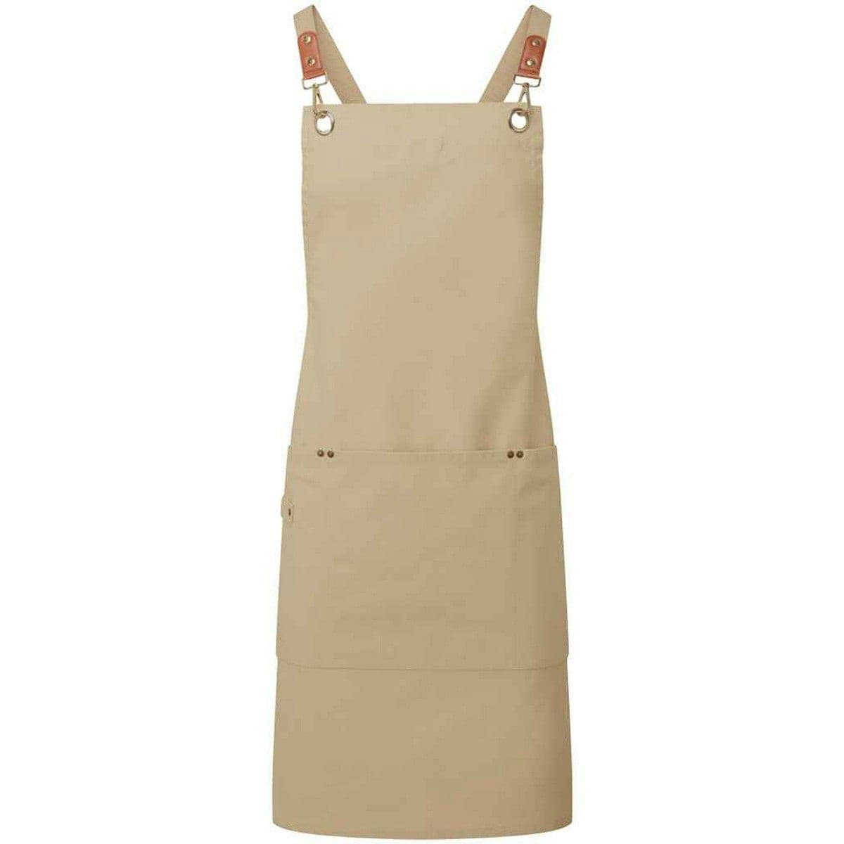 Premier Cross Back Bib Apron - Natural - One Size