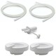 image 1 of Tubing Parts for Ameda Purely Yours Pumps; (2 Tubes with caps/Connector); Can Replace Ameda Tubing, Ameda Tubing Connector and Ameda White Caps