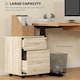 image 3 of HOMCOM Pedestal Office Mobile Filing Cabinet 2 Drawer Wooden Storage Oak