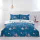 image 2 of Hummingbird Microfibre Reversible Duvet Cover Set with Pillowcase Blue | King