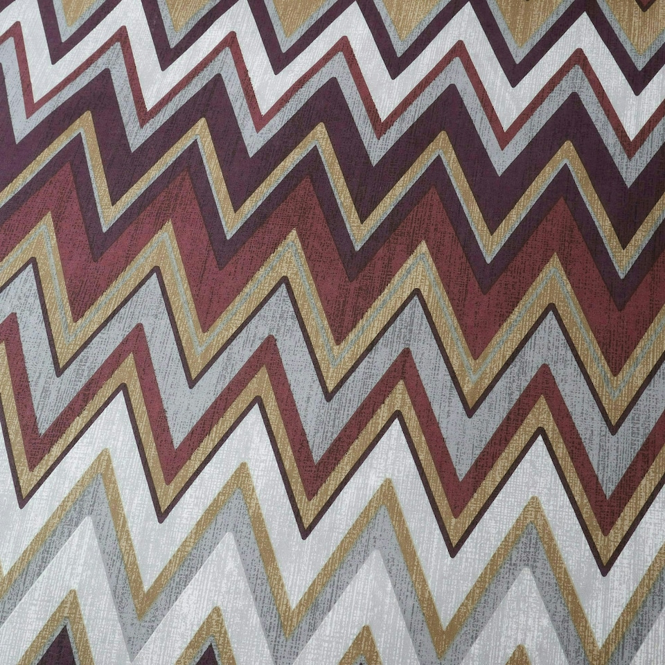 image 1 of Portfolio Home Tyler Zig Zag Geometric Bedding Duvet Cover Set Purple | Single