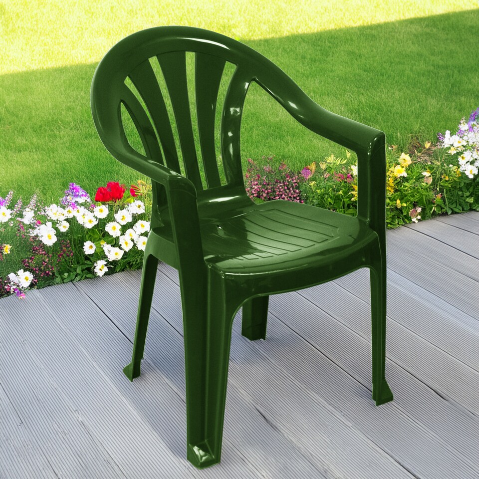 image 1 of simpa Solana Green Stackable Plastic Garden Chair